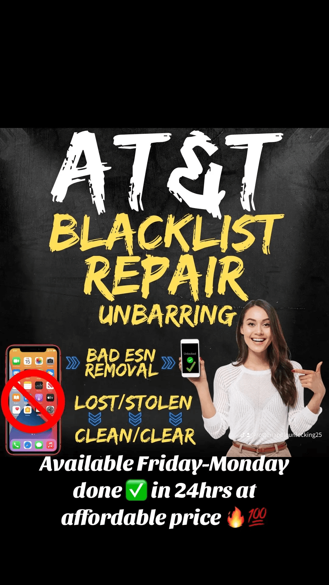 AT&T Unbarring/Cleaning service Blacklisted removal